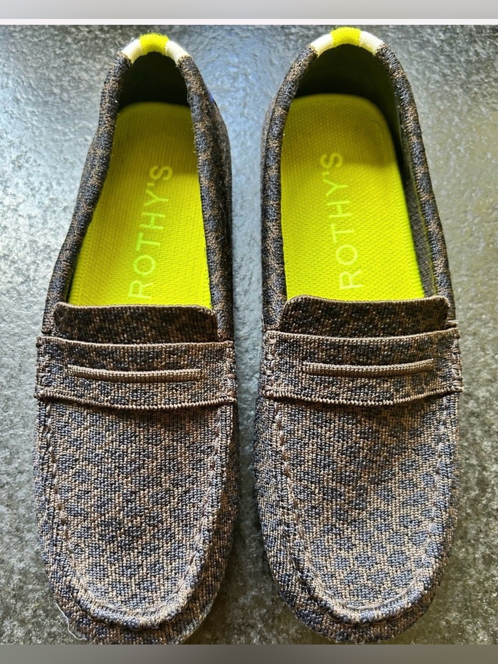 🐆Rothy's The Driver Leopard Print Knit Loafers Size 7.5🐆